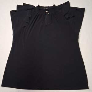 Anne Klein Elegant Black Ruffle Top